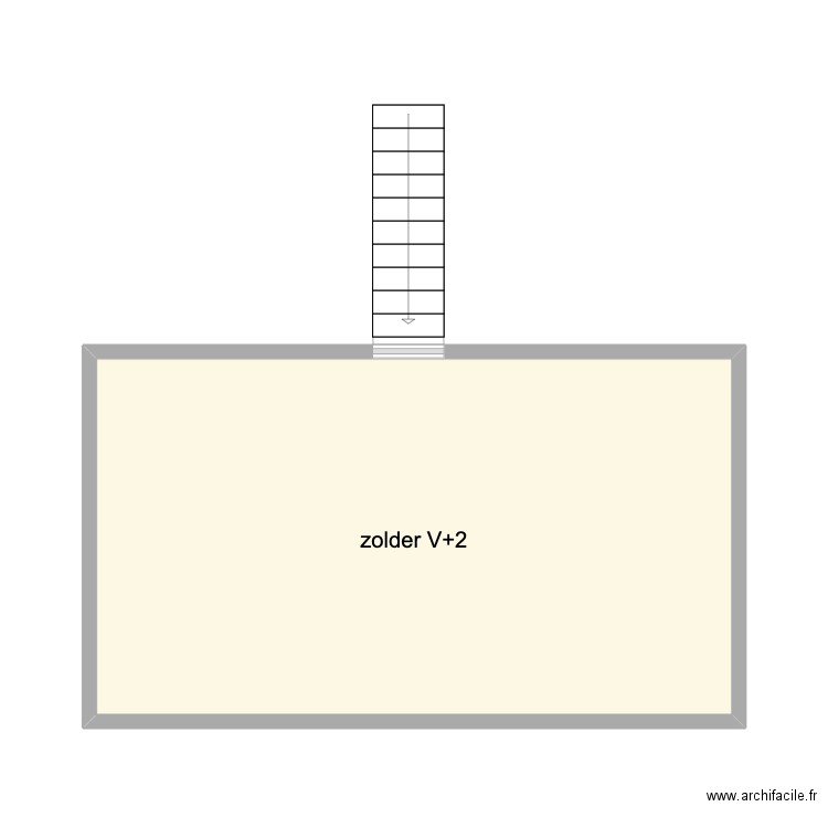 plan woning zolder V+2 Gierlebn. Plan de 1 pièce et 28 m2