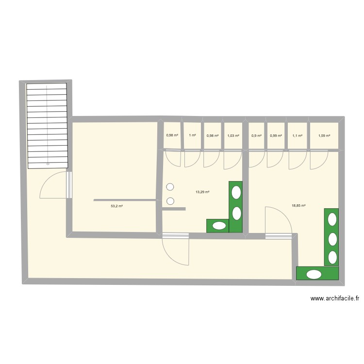 moutaouakil. Plan de 11 pièces et 94 m2