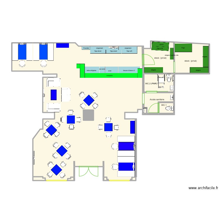 Bar Esport - V4. Plan de 12 pièces et 120 m2