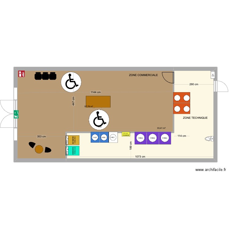 PLAN COUTRAS MAIRIE. Plan de 2 pièces et 91 m2