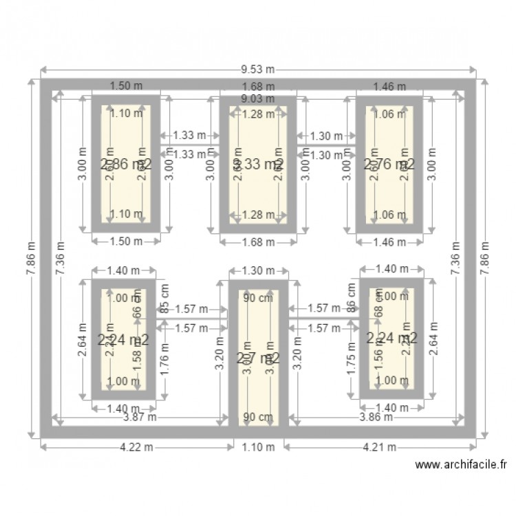 façade. Plan de 0 pièce et 0 m2