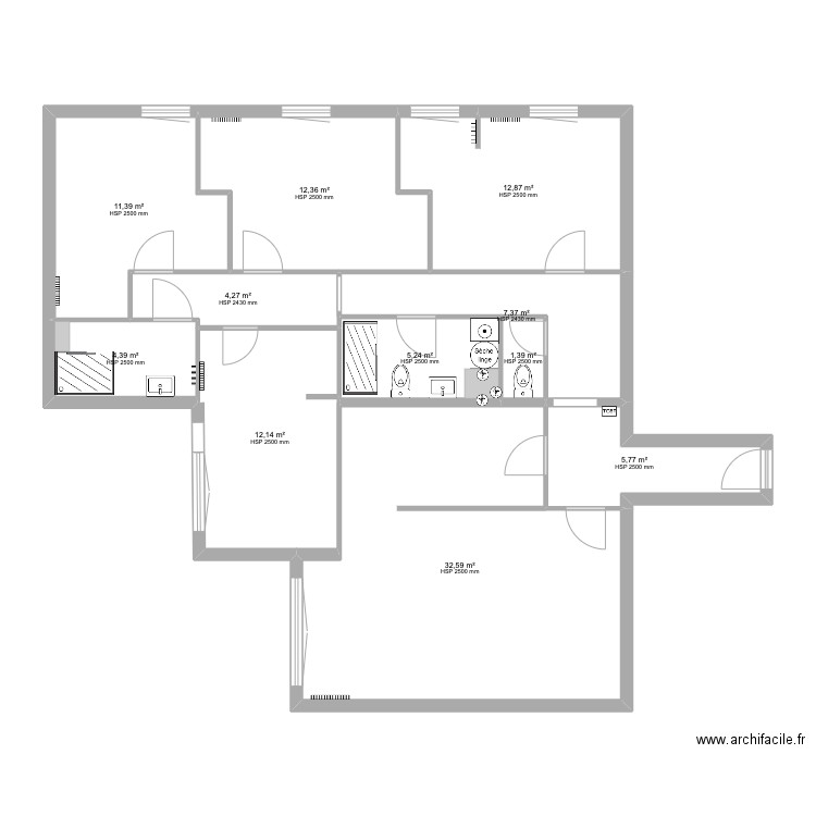 Asturies_Après. Plan de 11 pièces et 110 m2