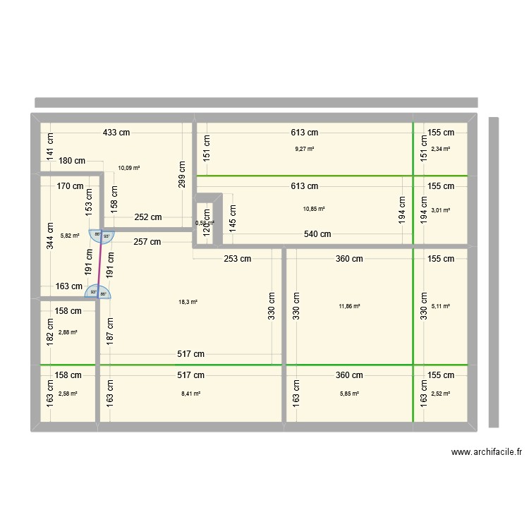 PFISTER 2. Plan de 15 pièces et 99 m2