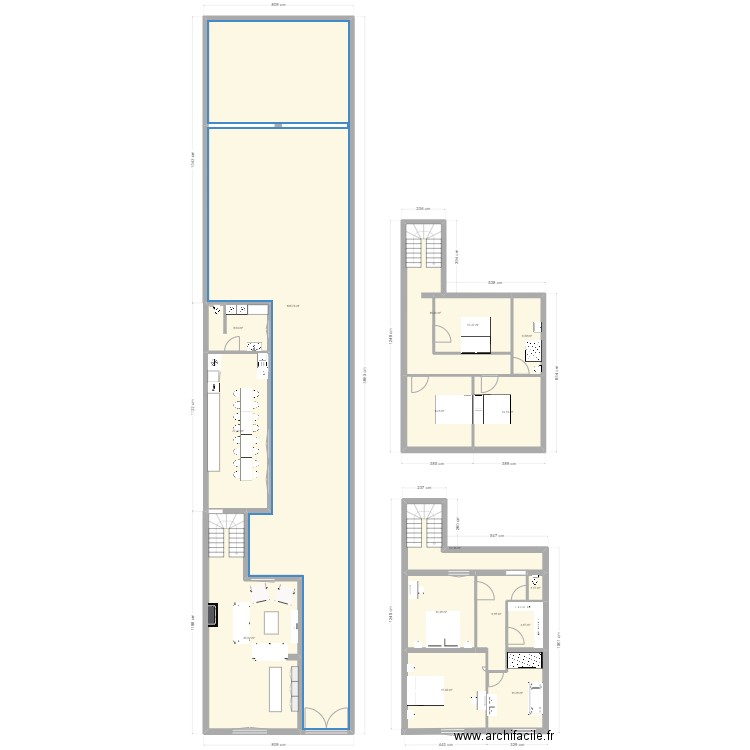 Maison RDC. Plan de 16 pièces et 416 m2