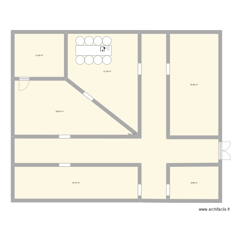 Module 117. Plan de 7 pièces et 193 m2