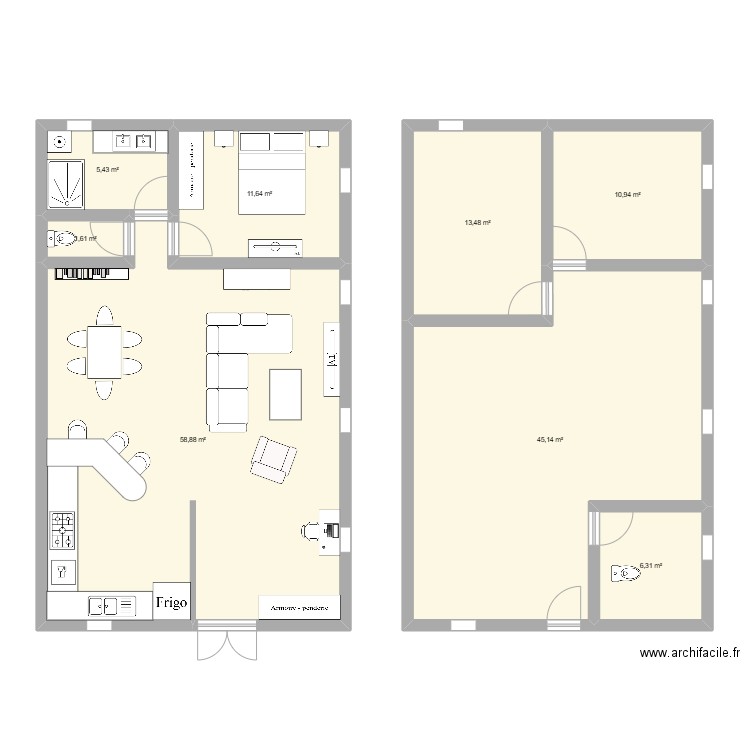 spar. Plan de 8 pièces et 153 m2