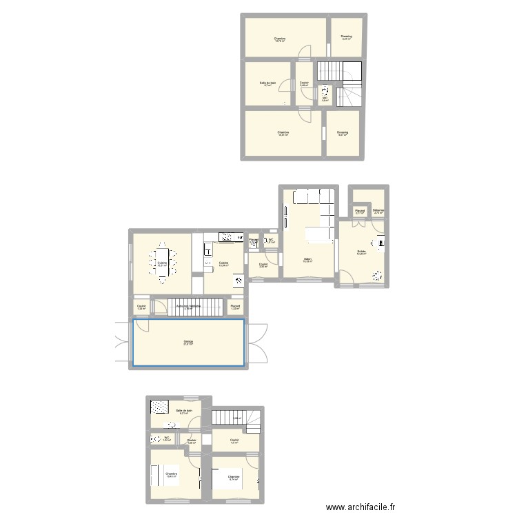 sci monteiro. Plan de 27 pièces et 185 m2