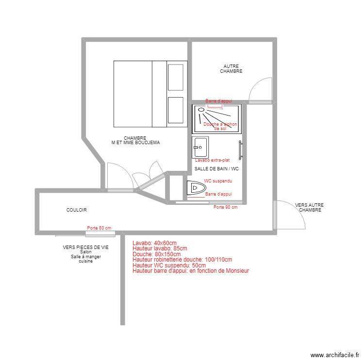 Clarisse M B. Plan de 6 pièces et 25 m2