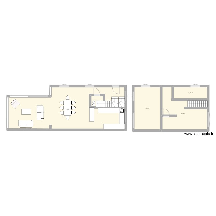 Plan rdc Alex. Plan de 5 pièces et 122 m2