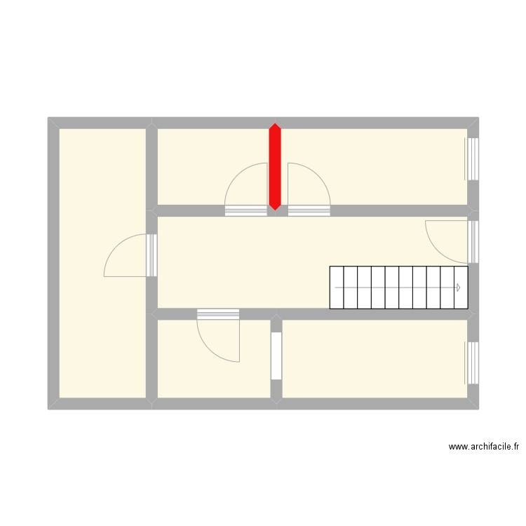 ETAGE. Plan de 6 pièces et 35 m2