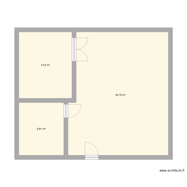 St Jean 2. Plan de 3 pièces et 64 m2