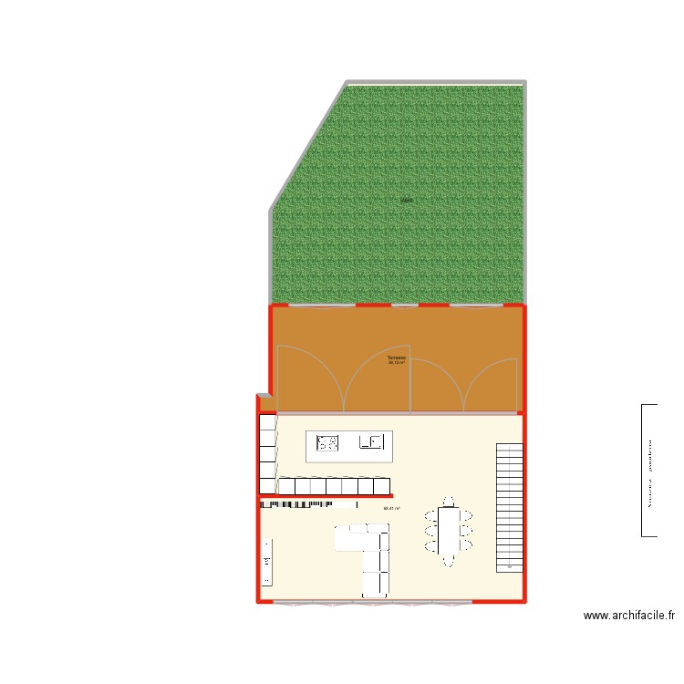 Essey projet 1 étage. Plan de 3 pièces et 180 m2