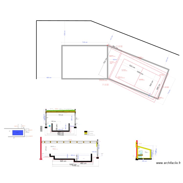 piscine béton 2024 v21 Terrassement. Plan de 0 pièce et 0 m2