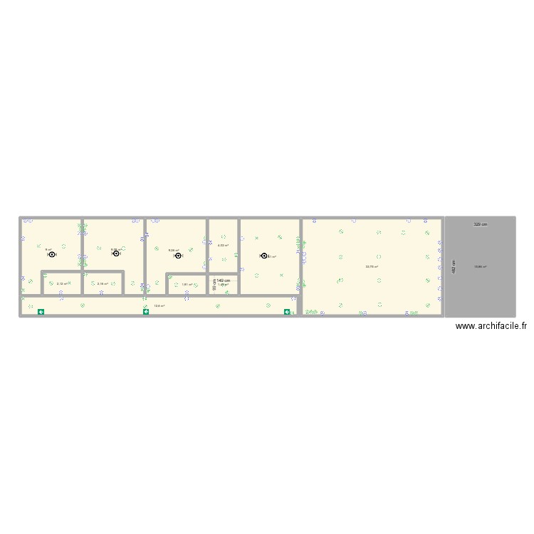 PENICHE 5 ELECTRICITE. Plan de 12 pièces et 113 m2