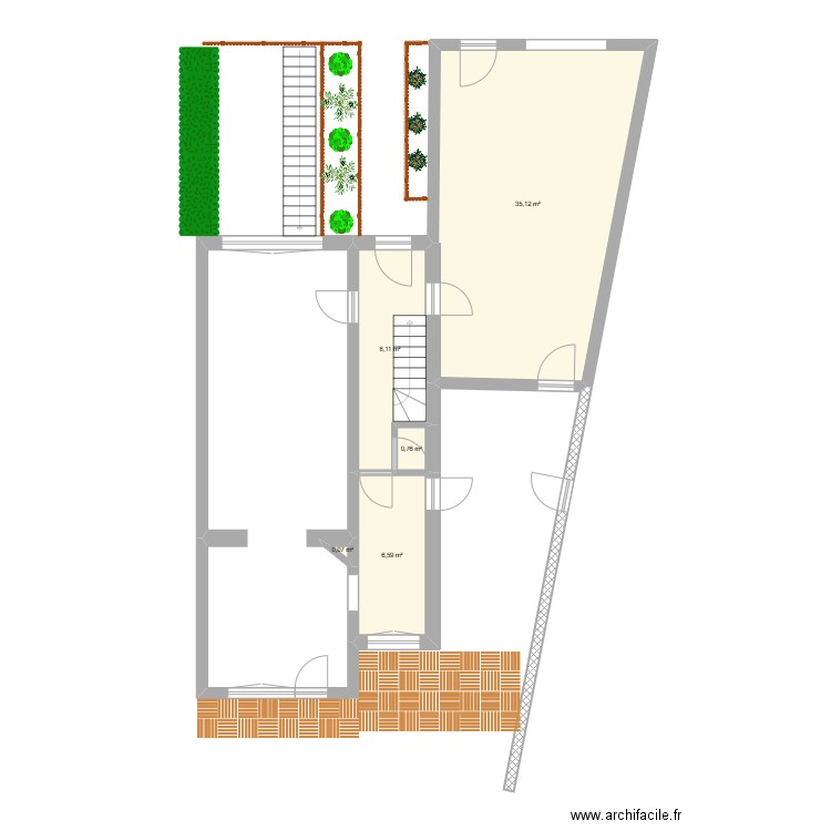 house 1. Plan de 5 pièces et 51 m2