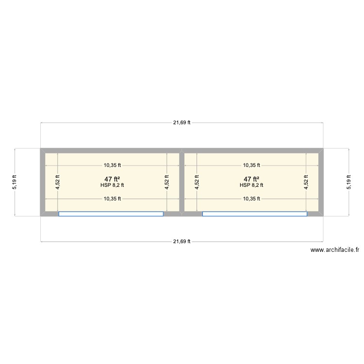 Beauty Dallas ver2. Plan de 2 pièces et 9 m2