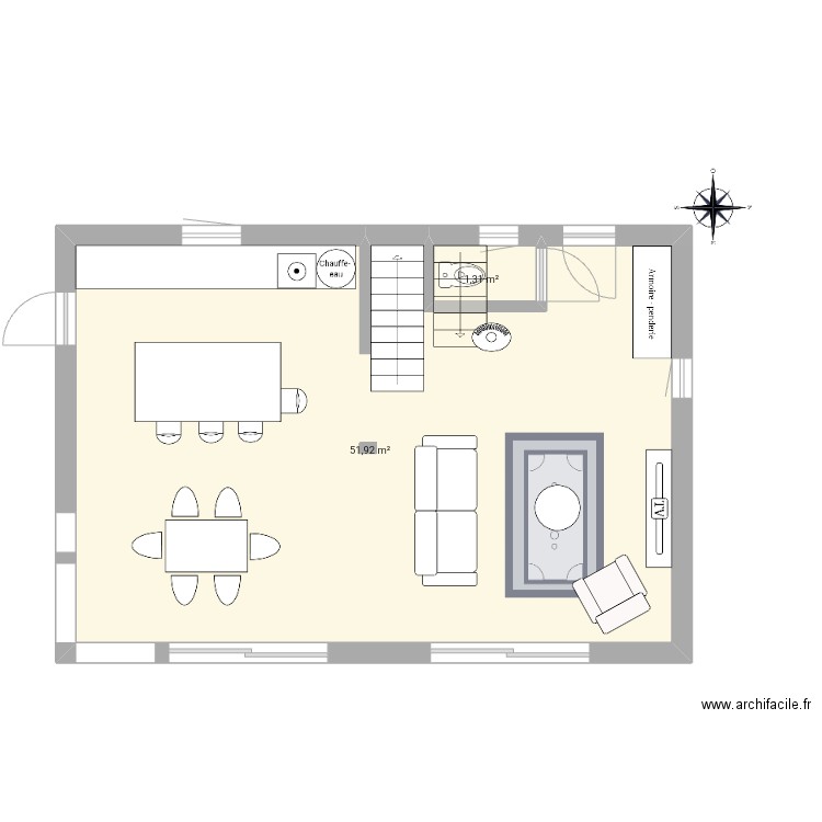 9x6. Plan de 7 pièces et 106 m2