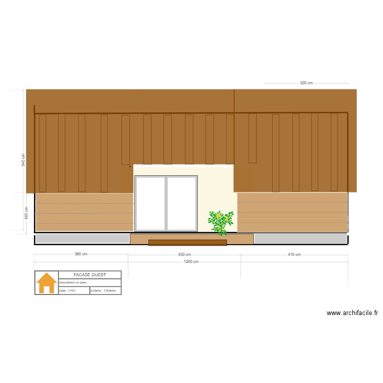 façade EST V5. Plan de 0 pièce et 0 m2