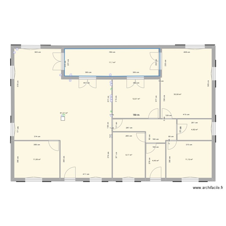 contes def. Plan de 9 pièces et 162 m2