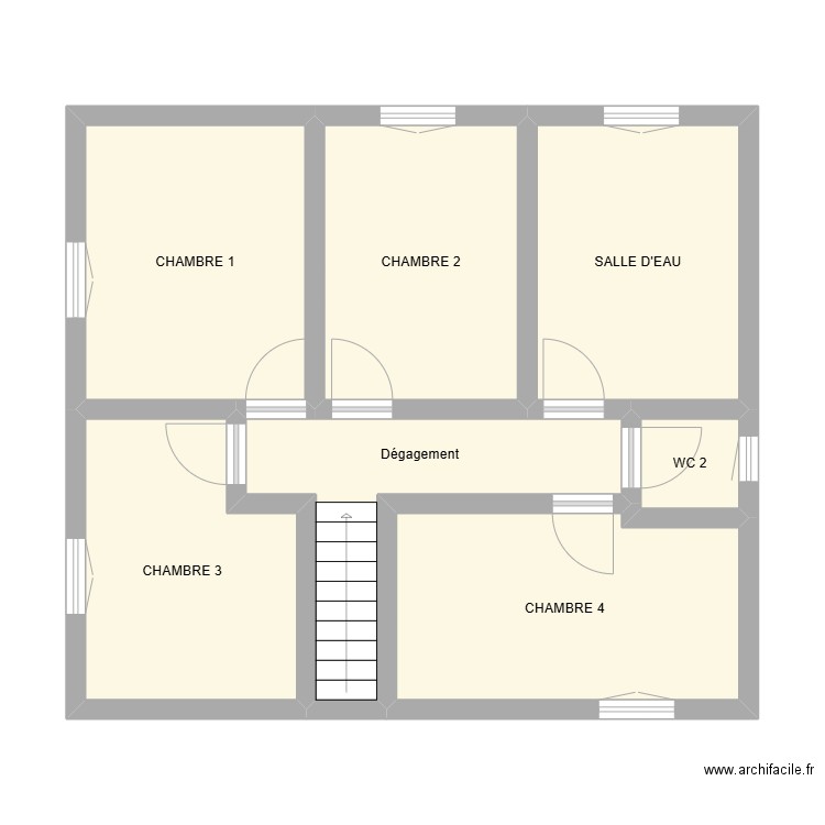 C. VUILLEMIN/ETAGE. Plan de 7 pièces et 58 m2