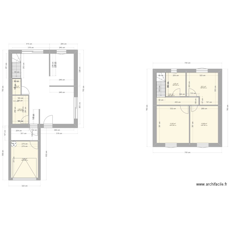 maison34 SANS MEUBLES. Plan de 8 pièces et 60 m2