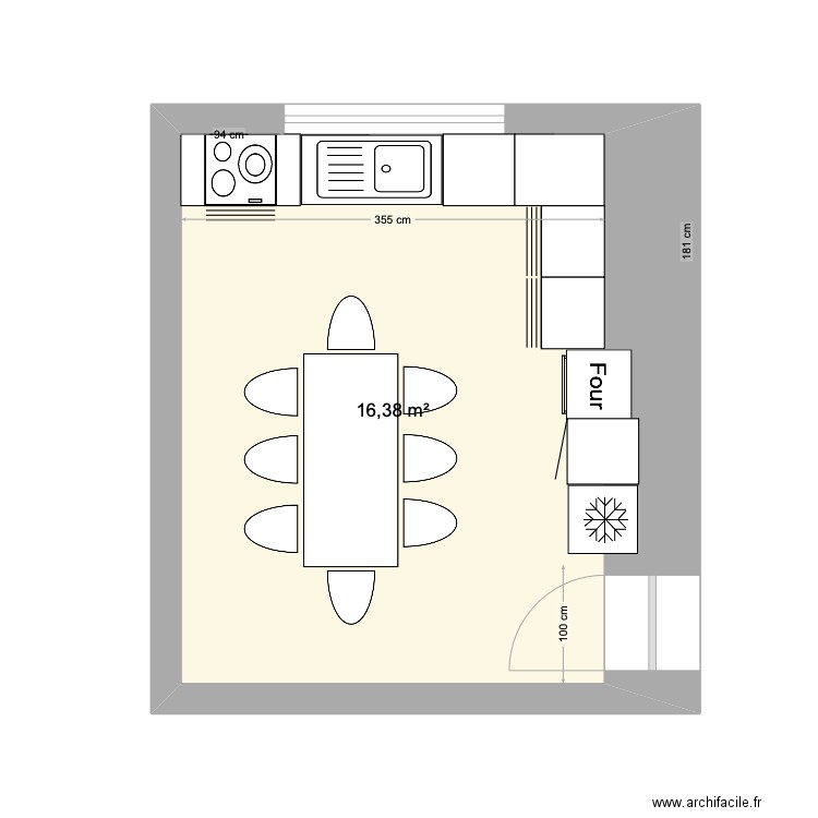 CUISINE LE PAOU. Plan de 1 pièce et 16 m2