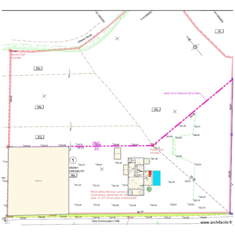 Plan V1 toit plat ou Périgourdin. Plan de 17 pièces et 1431 m2