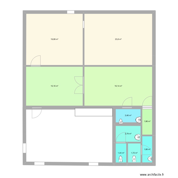 Mairie 1. Plan de 10 pièces et 89 m2