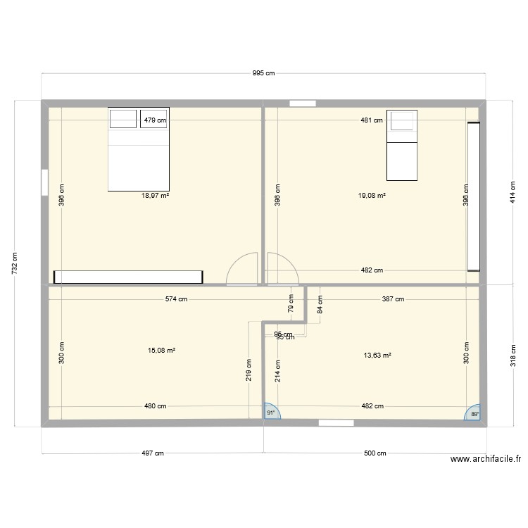 justin 1. Plan de 4 pièces et 67 m2