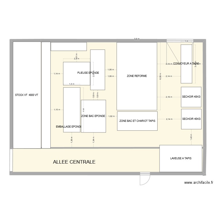 eponge. Plan de 2 pièces et 196 m2