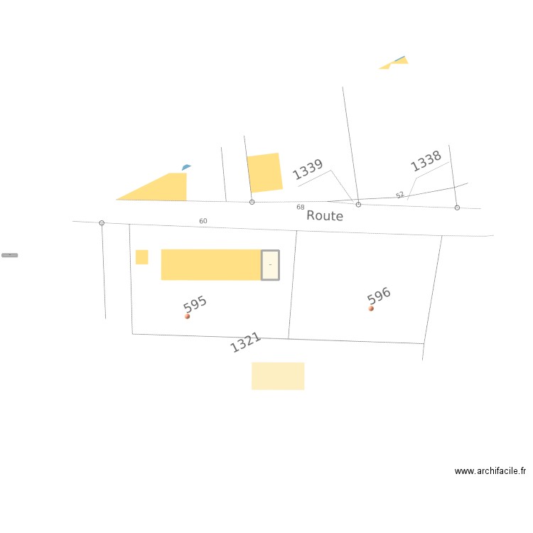 entrée. Plan de 2 pièces et 58 m2