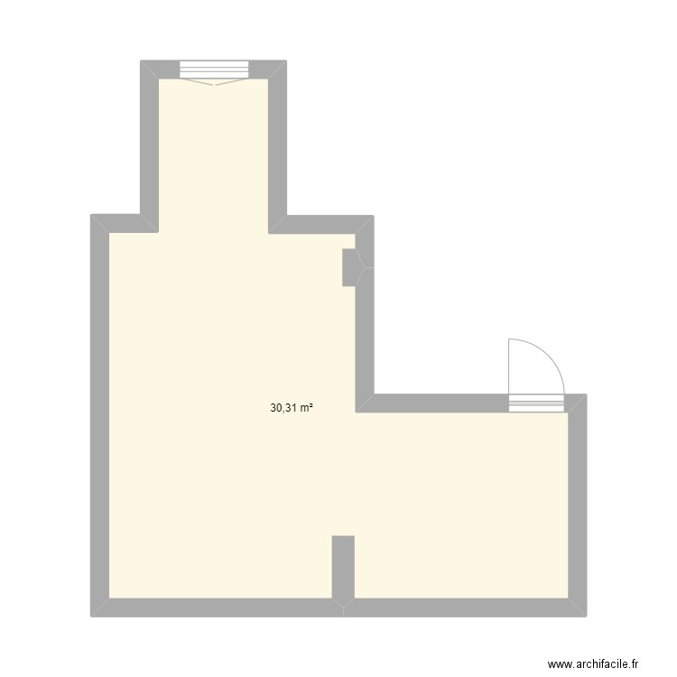 chambre des meufs. Plan de 1 pièce et 30 m2