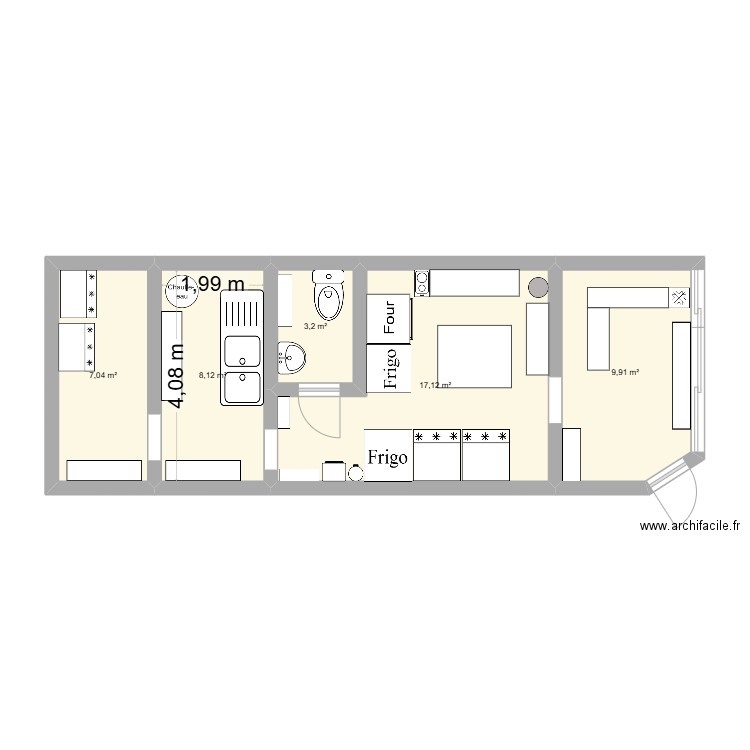 Plan du laboratoire modulairethgn. Plan de 5 pièces et 45 m2