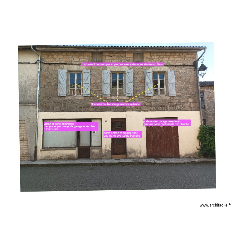 facade maison. Plan de 0 pièce et 0 m2