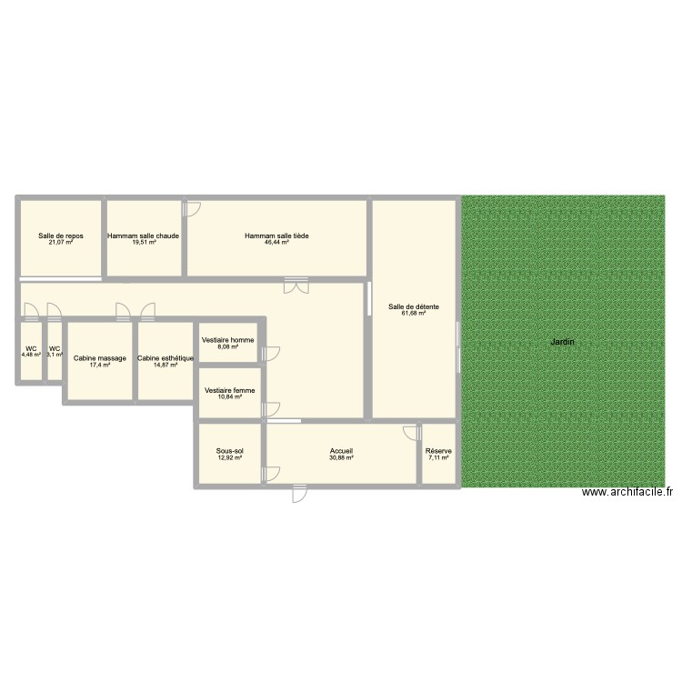 HAMMAM. Plan de 14 pièces et 331 m2