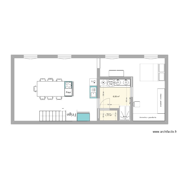 sybill. Plan de 2 pièces et 8 m2