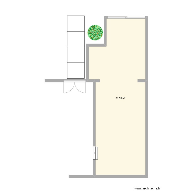 micocouliers. Plan de 1 pièce et 32 m2