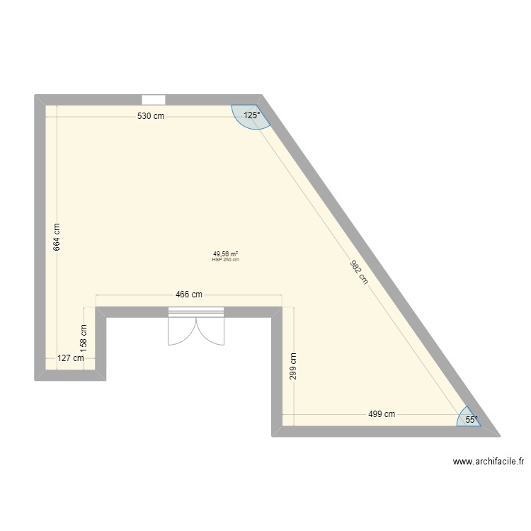 projet appoigny. Plan de 1 pièce et 50 m2