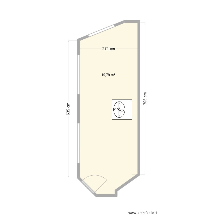 Petite salle de réunion. Plan de 1 pièce et 20 m2