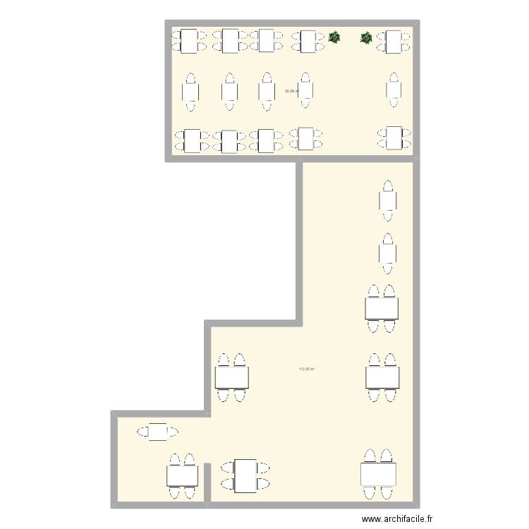 Petite Manie. Plan de 2 pièces et 169 m2