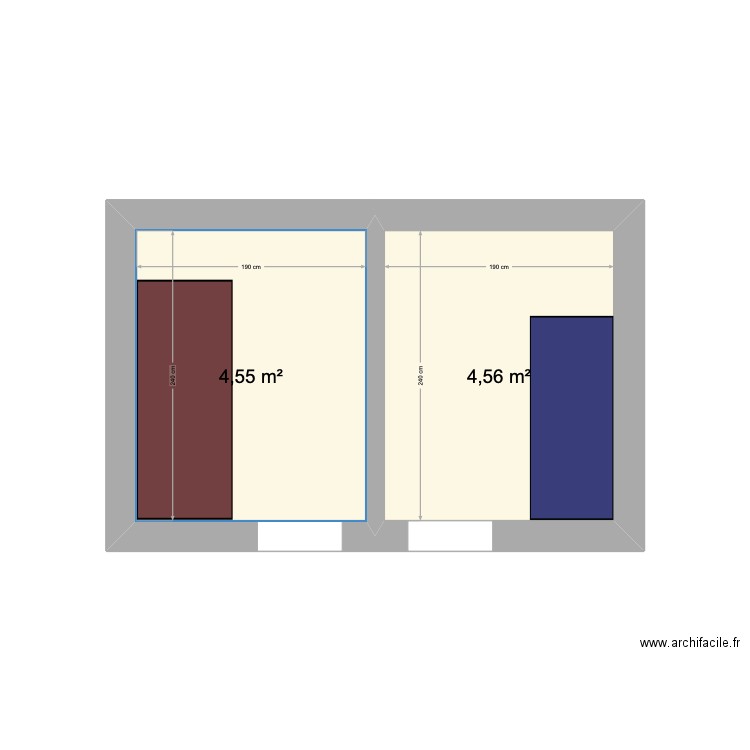 Clapier a lapins. Plan de 2 pièces et 9 m2