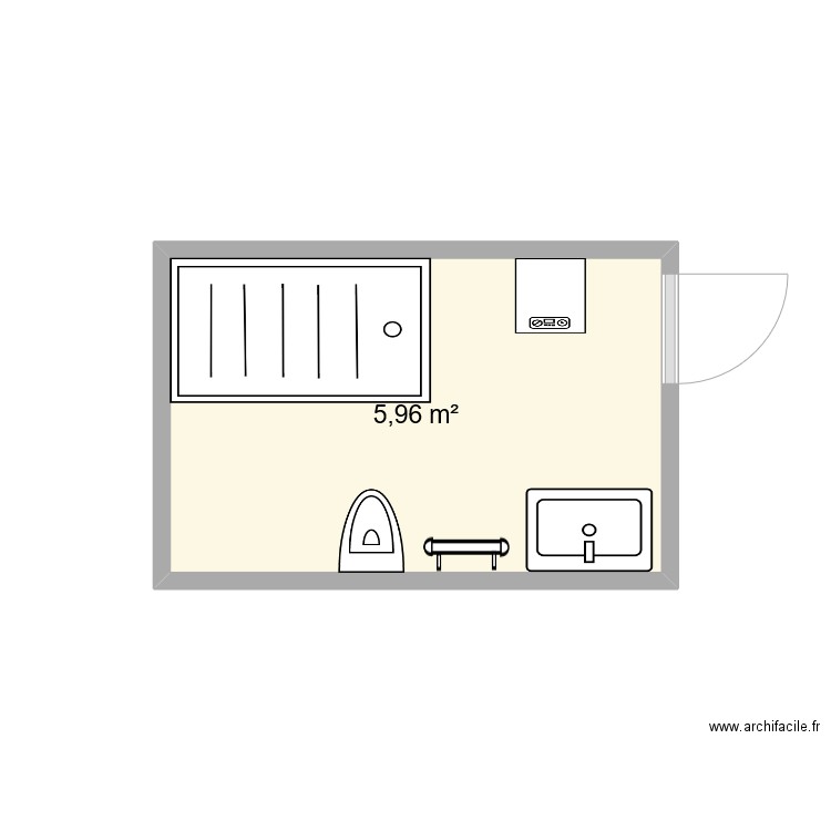 zouhir. Plan de 1 pièce et 6 m2