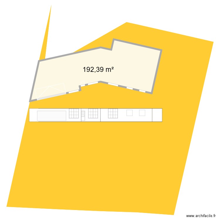 Façade. Plan de 1 pièce et 192 m2