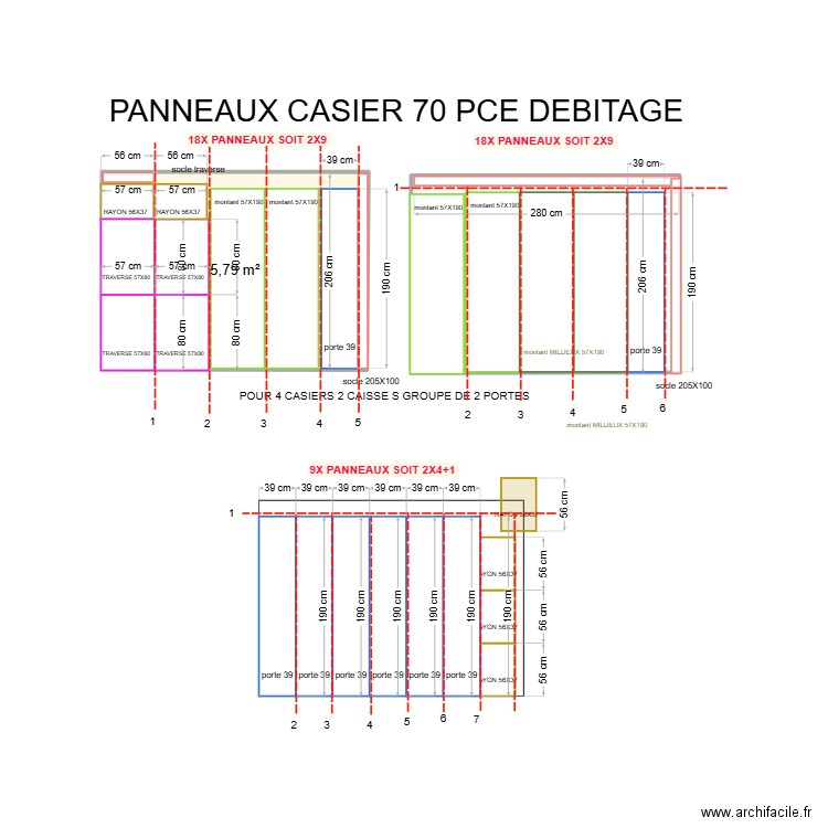 CASIER VESTIAIRE2. Plan de 1 pièce et 6 m2