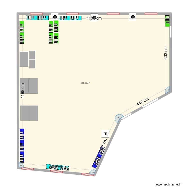 CDI. Plan de 1 pièce et 121 m2