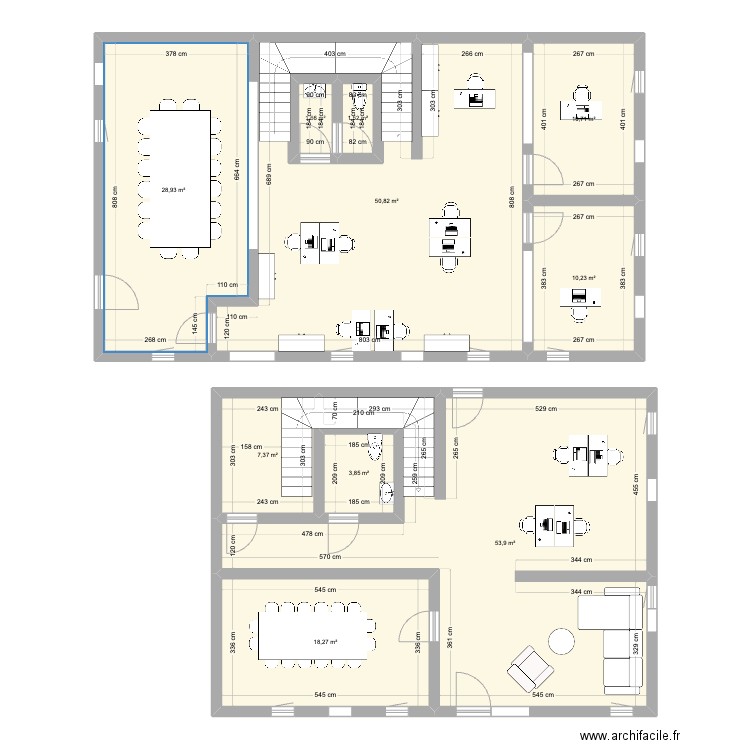 Cysoing. Plan de 10 pièces et 193 m2