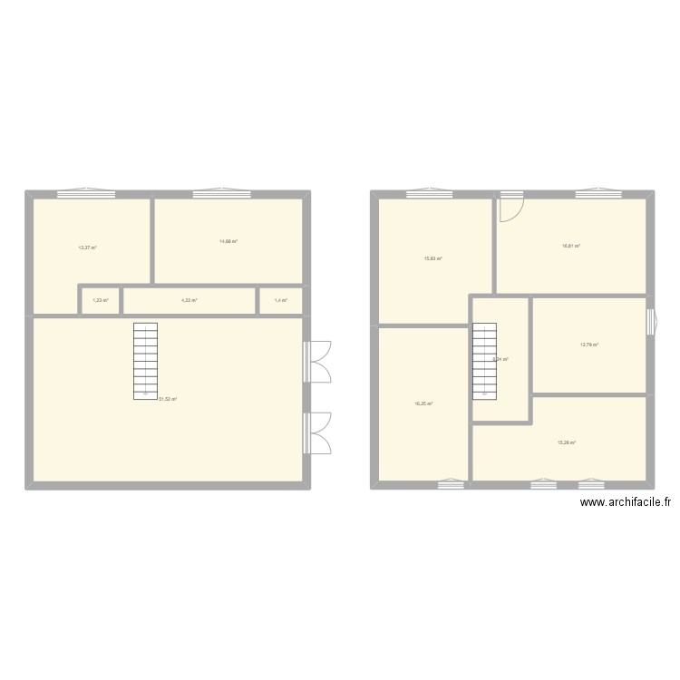 Ferrand. Plan de 12 pièces et 172 m2