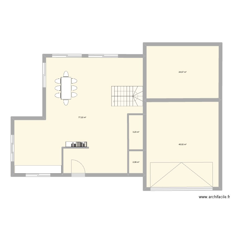 gruffy. Plan de 5 pièces et 147 m2