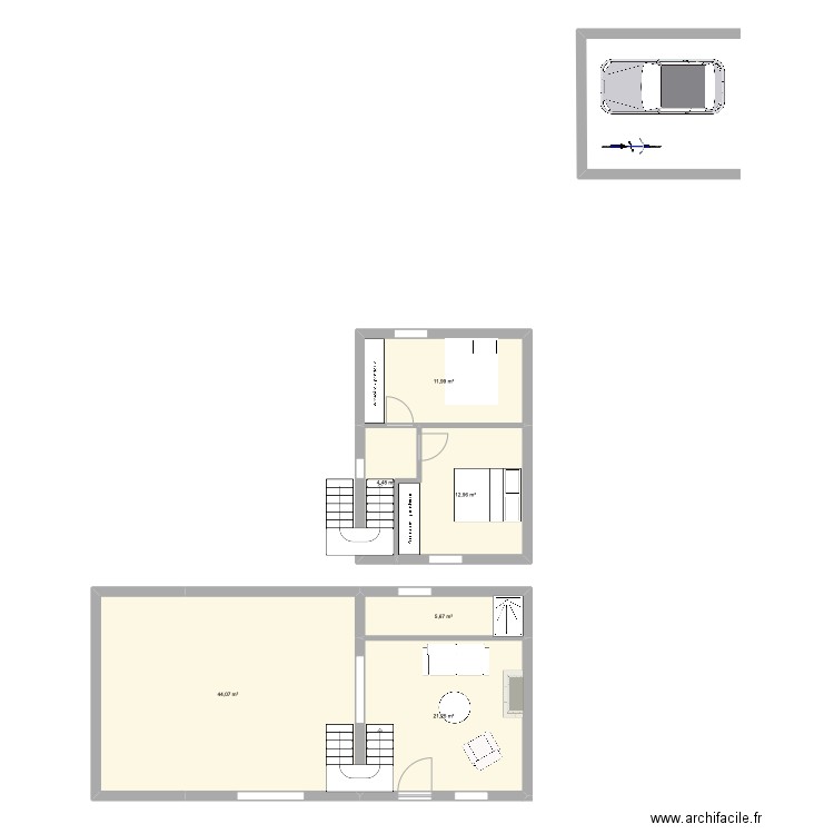 Anglure 2. Plan de 6 pièces et 100 m2