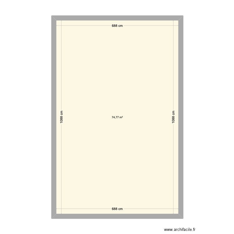 institut. Plan de 1 pièce et 75 m2